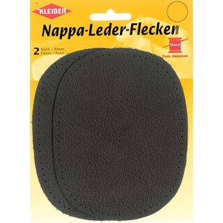 Nappa-Lederflecken 2x 12,5 cm x 10 cm / dunkelbraun