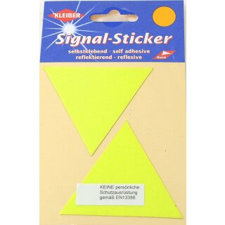 Signal Sticker große Dreiecke   2 x 6,7cm x 5,8 cm / neongelb