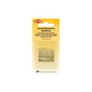 Handnähnadeln halblang, mit Goldöhr 20 Stk. / Länge 28, 31, 33 mm / sortiert