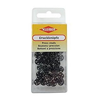 Druckknoepfe klein 24 Stk. /  0,8 cm / schwarz