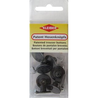 Patenthosenknoepfe  8 Stk. / 1,7 cm / schwarz