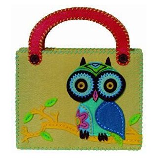 Filztasche Eule gelb