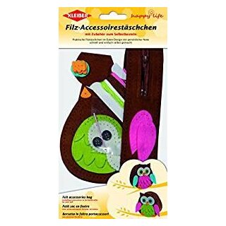Filz-Accessoirestäschchen Eule / grün