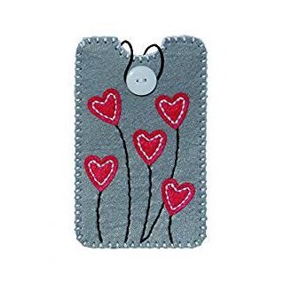 Filz Smartphone-Tasche klein - Herzen