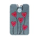 Filz Smartphone-Tasche klein - Herzen
