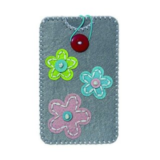 Filz Smartphone-Tasche klein - pastell Blüten