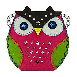 Filzbastel-Set Tasche mit Nieten Eule - grün