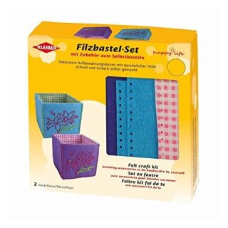 Filzbastelset-Box blau/lila, 2 Stk.