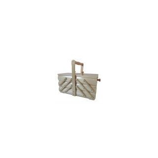 Holz-Nähkästchen 42,5 cm x 20 cm x 32 cm / hell