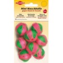 Mini-Waschbaelle 8 Stueck / 3,5 cm / rosa, gruen