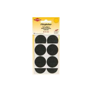 Filzgleiter, selbstklebend 16 Stk. /  22 mm / schwarz