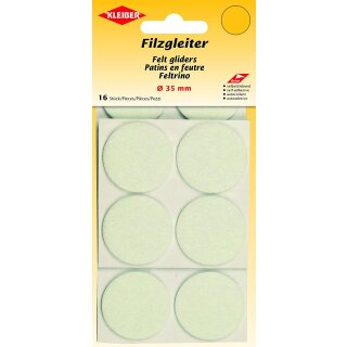 Filzgleiter, selbstklebend 16 Stk. / Ø 35 mm / weiß