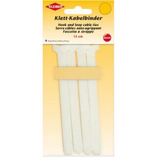 Kabelbinder, Klett 4 x 15 cm / weiß