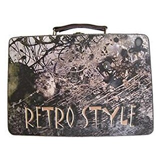 Retro Koffer Retro Style dunkelblau 34 cm x 23 cm x 13,5 cm