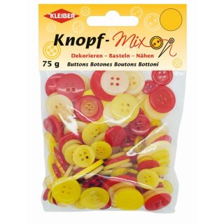 Knopf-Mix, ca. 75 g, gelb-rot 711-22