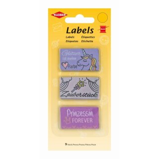 Labels Mädchen 9 Stück / 4,5 x 2,5cm /