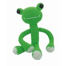 Häkeltier Frosch 25 x 11 cm / grün
