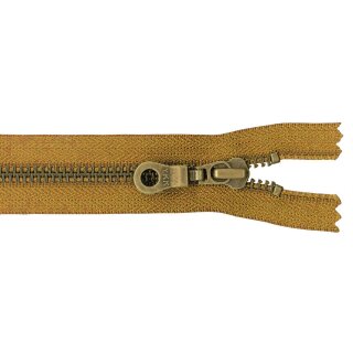 YKK - Metall antik gold teilbar 5mm 30 cm - Farbe:  563/mittelbraun