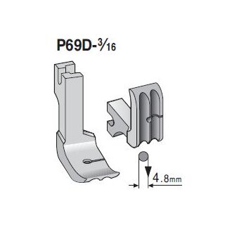 P69D-3/16 Suisei Solid Piping Foot <Double Grooves>