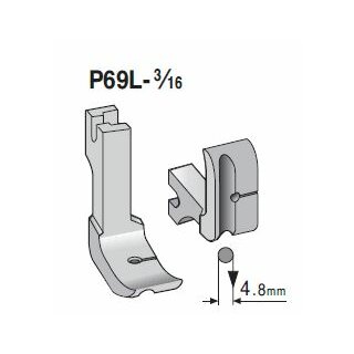 P69L-3/16 Suisei Solid Piping Foot <Left Groove>