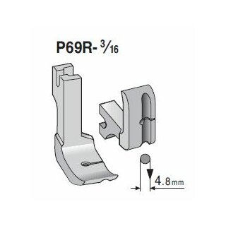 P69R-3/16 Suisei Solid Piping Foot <Right Groove>
