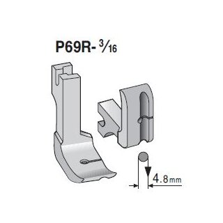 P69R-3/16 Suisei Solid Piping Foot <Right Groove>