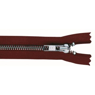 YKK - Metall silber teilbar 5mm 75 cm - Farbe:  563/mittelbraun
