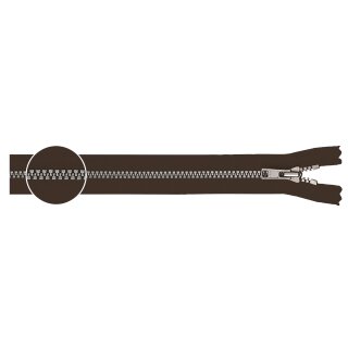 YKK - Vislon teilbar silber 5mm 70 cm - Farbe:  580/schwarz