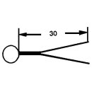 Vorzeltkeder 5,5 mm weiß zweifahnig / Preis per m /...