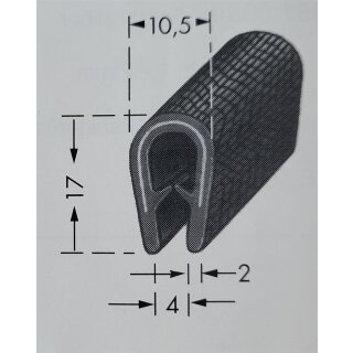 Kantenschutzprofil 3-6 mm schwarz (50 m)