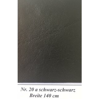 Kunstleder schwarz/schwarz Breite 140 cm / Preis per m / Rolle á 15 m / 1 x 16 m