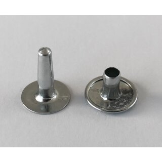 Hohlniete Doppelcalott verzinkt 12 mm für Planenberiemung / Preis pro Stück