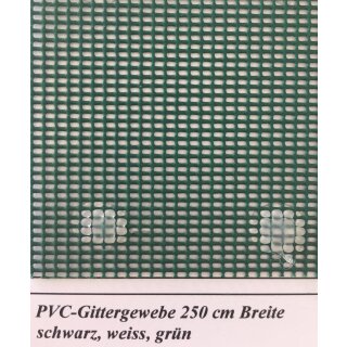 PVC-beschichtetes Gittergewebe Breite 250cm weiß im Anschnitt / Preis per m -  Porto + Versandzuschlag 21,00 Euro