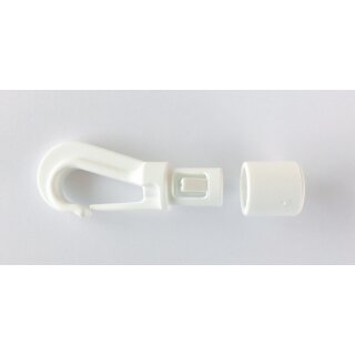 Kunststoff-Karabinerhaken 6 mm mit Kappe weiss pro Stück