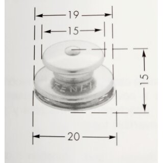 Tenax-Oberteil MV Messing vernickelt grosser Kopf / Preis pro Stück