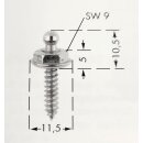 Tenax-Unterteil MC Messing verchromt Schraube  4,2 x 10...