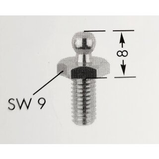 Tenax-Unterteil MV M5-Gewinde x 10 mm Messing vernickelt  / Preis pro Stück