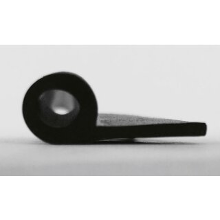 Gummi-Fahnenprofil 7 x 1,5 x 19 mm schwarz / Preis per m / Rolle á 50 m