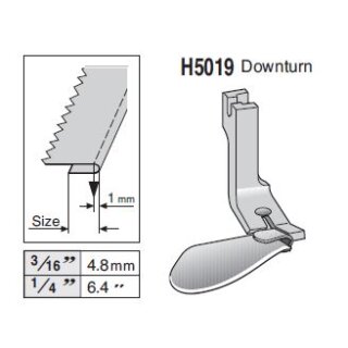 H5019-3/16 Suisei Downturn Top Stitch Feller Foot