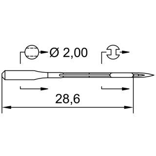 797044 - Schmetz - 03:401110 / 621 D Nadeldicke: 110 / Preis pro Karte á 10 Nadeln