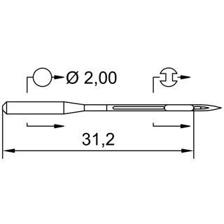 706334 - Schmetz - 05:701110 / 142X5 Nadeldicke: 110 / Preis pro Karte á 10 Nadeln