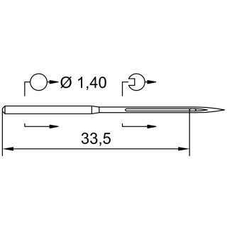 708884 - Schmetz - 08:65MA180 / 459 R Nadeldicke: 80 / Preis pro Karte á 10 Nadeln