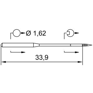 709814 - Schmetz - 10:08EB180 / BLX1 Nadeldicke: 80 / Preis pro Karte á 10 Nadeln