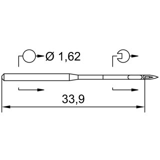 712224 - Schmetz - 13:221110 / 287 WK Nadeldicke: 110 / Preis pro Karte á 10 Nadeln