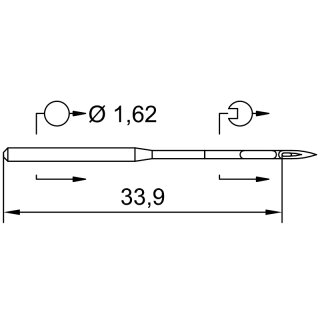 715764 - Schmetz - 14:251790 / DBX1 SERV 7 Nadeldicke: 90 / Preis pro Karte á 10 Nadeln