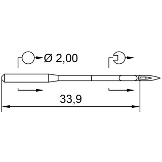 727424 - Schmetz - 20:0587140 / 134 (R) SERV 7 NIT Nadeldicke: 140 / Preis pro Karte á 10 Nadeln