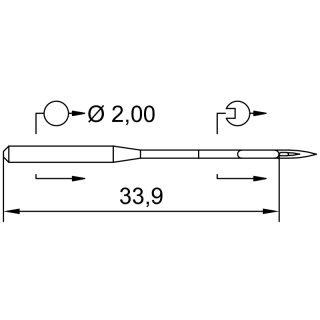 731844 - Schmetz - 20:05KC170 / 134 SKL Nadeldicke: 70 / Preis pro Karte á 10 Nadeln