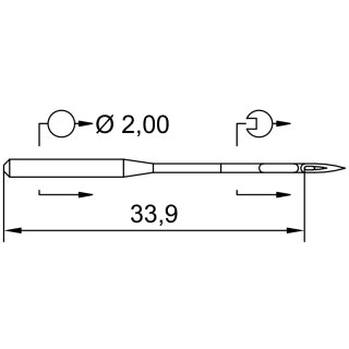 732564 - Schmetz - 20:05MA17100 / 134 SPI SERV 7 Nadeldicke: 100 / Preis pro Karte á 10 Nadeln