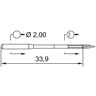 734834 - Schmetz - 20:05YL12140 / 134 PCL SERV 2 Nadeldicke: 140 / Preis pro Karte á 10 Nadeln