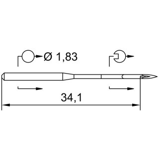 736884 - Schmetz - 23:05FB1125 / UY 180 GLS Nadeldicke:...